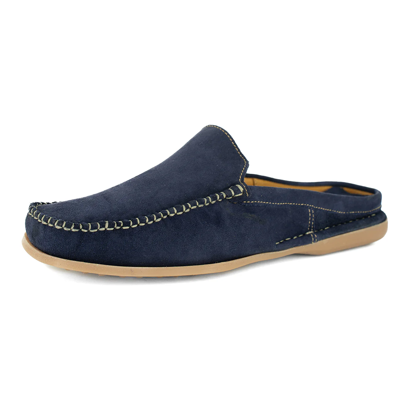 Bakgatla : Mens Leather Mule in Navy Velutto - Image 2