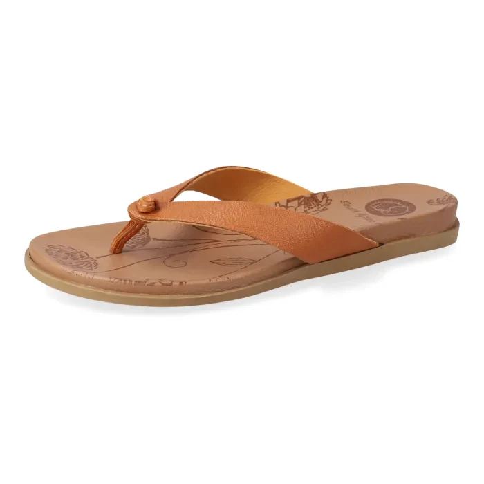 Chakane : Ladies Leather Sandal in Oak - Image 2