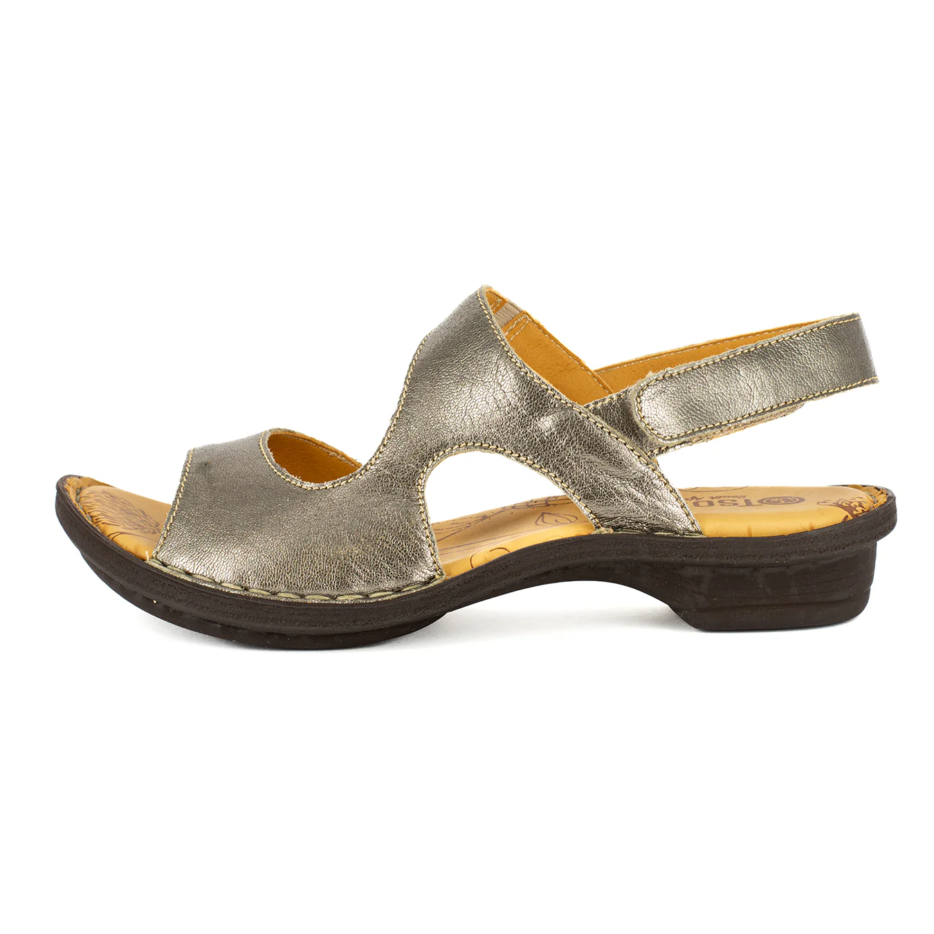Gadla : Ladies Leather Sandal in Anthracite - Image 3