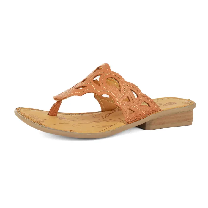 Gankla : Ladies Leather Sandal in Oak - Image 2