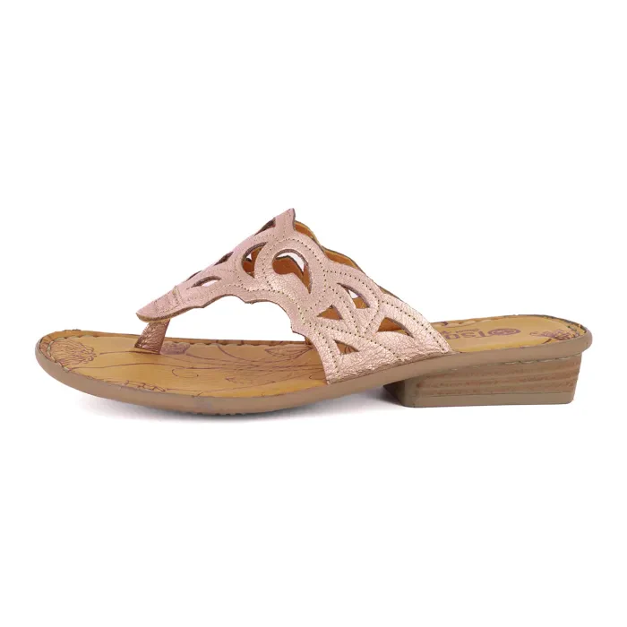 Gankla : Ladies Leather Sandal in Rose Gold - Image 4
