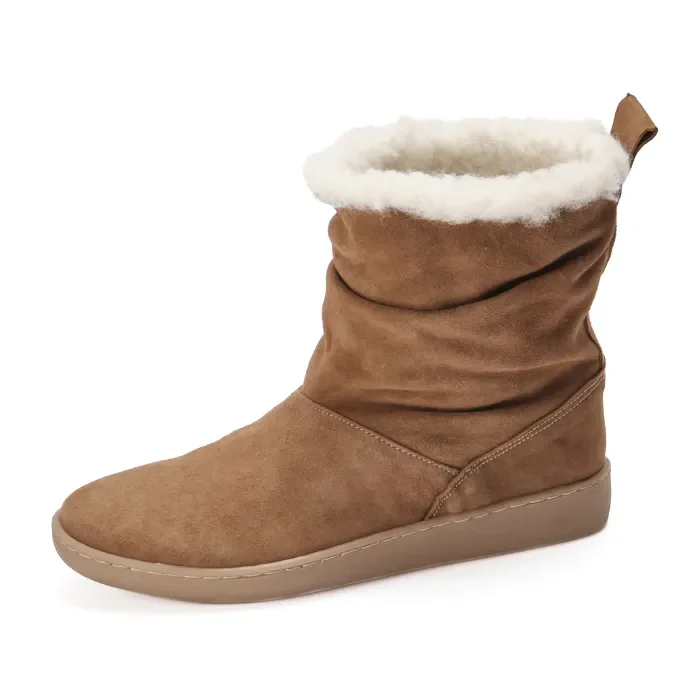 Iholide : Ladies 100% Wool-Lined Leather Short Boot in Donkey - Image 2