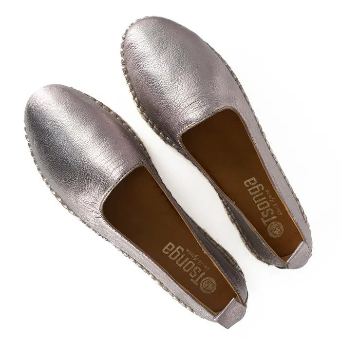 Indzima : Ladies Leather Espadrille Shoe in Blush - Image 4