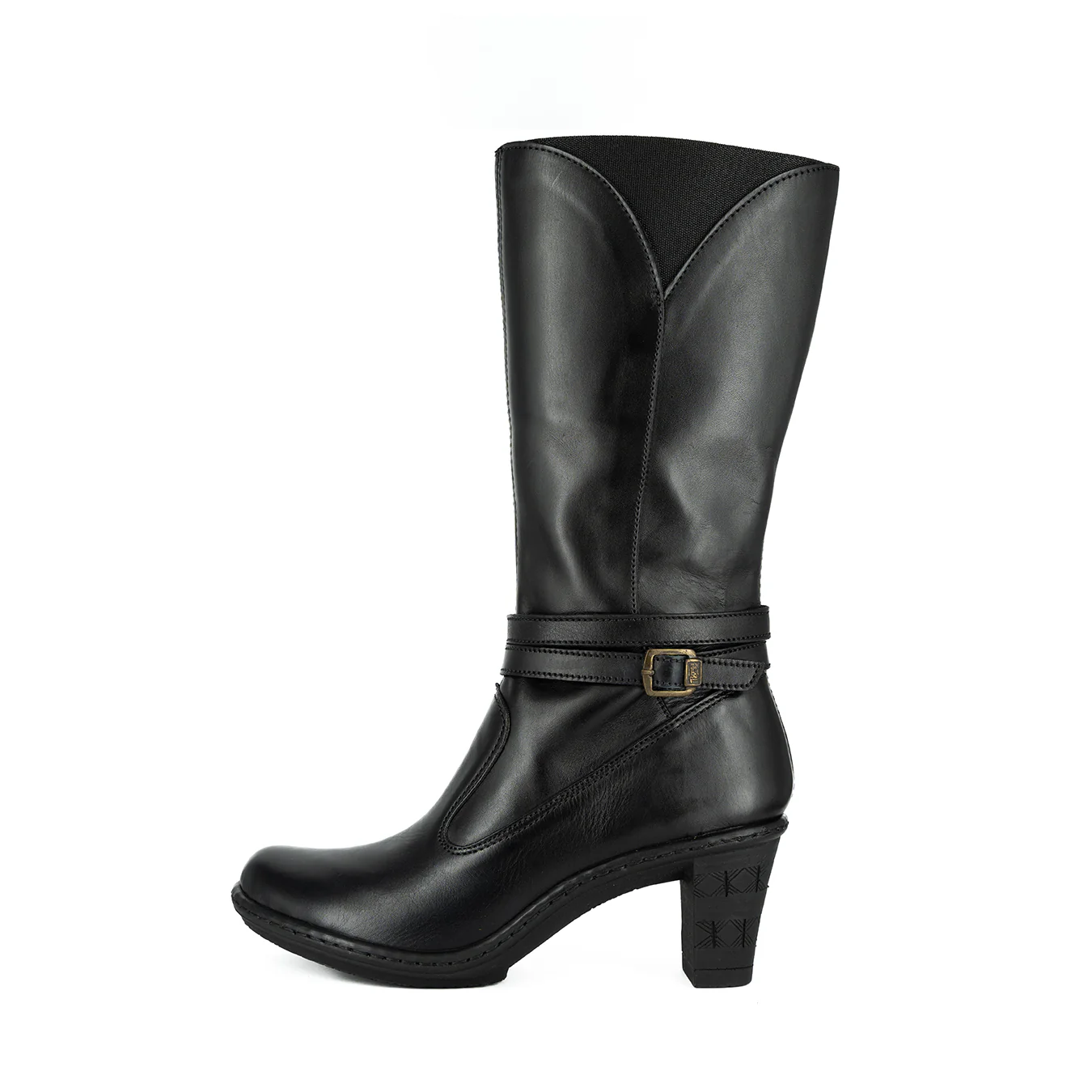 Inkumbula : Ladies Leather High-Heel Boot in Black Relaxa - Image 4