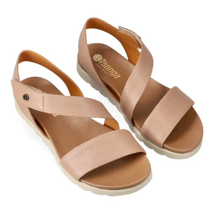 Isidingo : Ladies Leather Sandal in Timber
