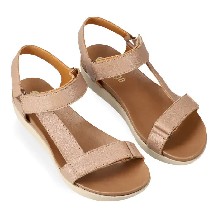 Jekete : Ladies Leather Sandal in Timber