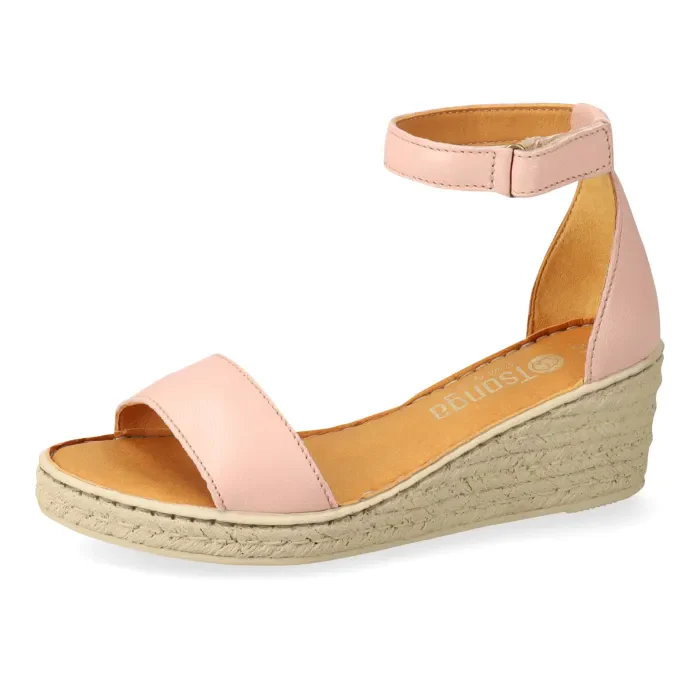 Kekana : Ladies Leather High-Heel Sandal in Pink - Image 2