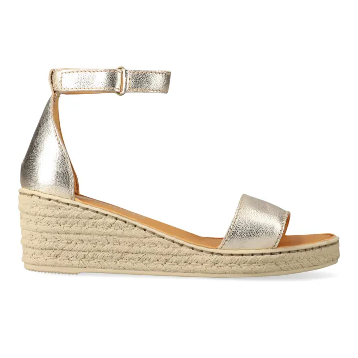 Kekana : Ladies Leather High-Heel Sandal in Platino - Image 3