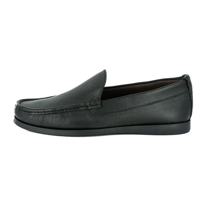 Kinshasa : Mens Leather Moccasin in Black Natan - Image 3
