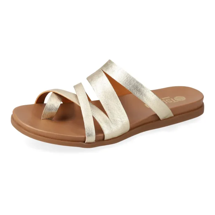 Kunqambeli : Ladies Leather Sandal in Platino - Image 2