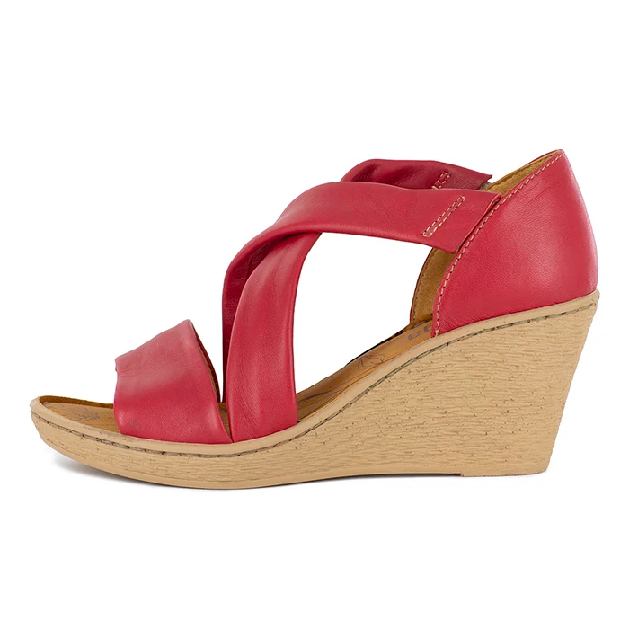 Lekuza : Ladies High-Heeled Leather Sandal in Valentine Nappa - Image 3