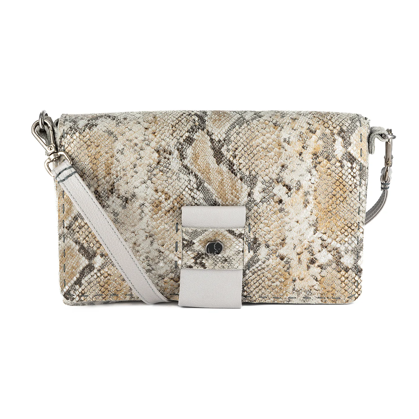 Liana : Ladies Leather Crossbody Handbag in Opal Rockafella & Quarry Cayak - Image 2