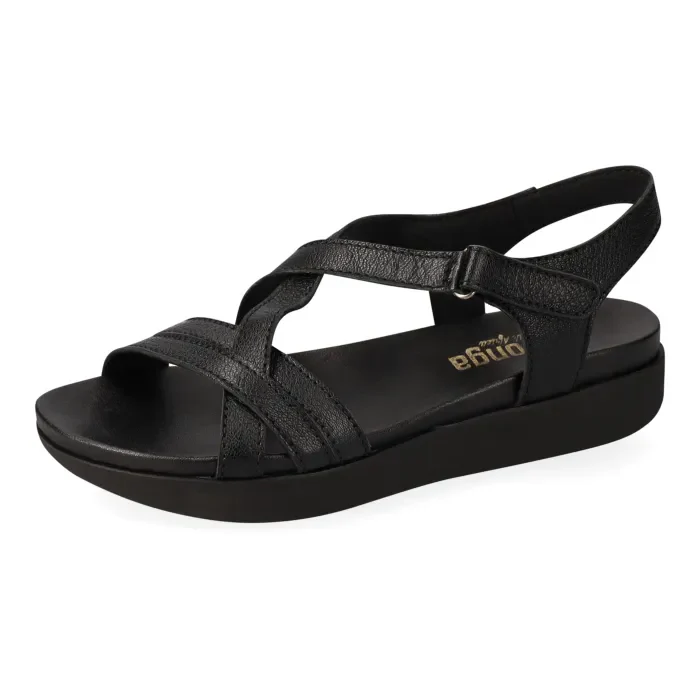 Luanda : Ladies Leather Sandal in Black - Image 2
