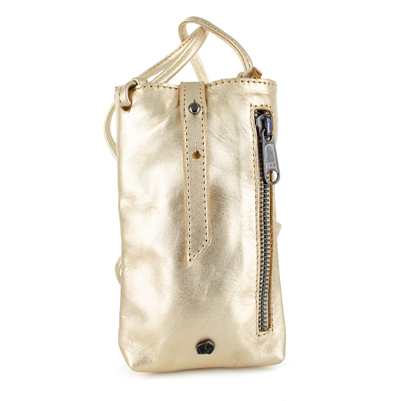 Lulonke : Ladies Leather Crossbody Purse in Gold Foil - Image 3