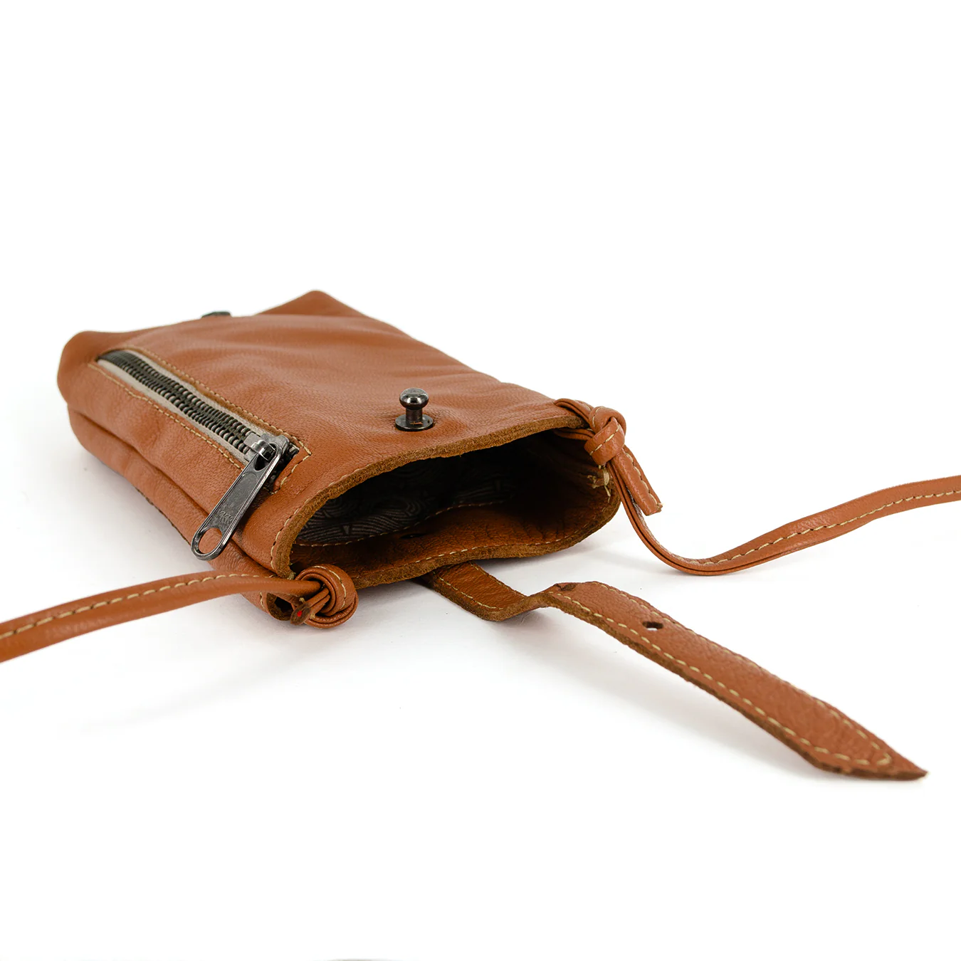 Lulonke : Ladies Leather Crossbody Purse in Oak Nappa - Image 7