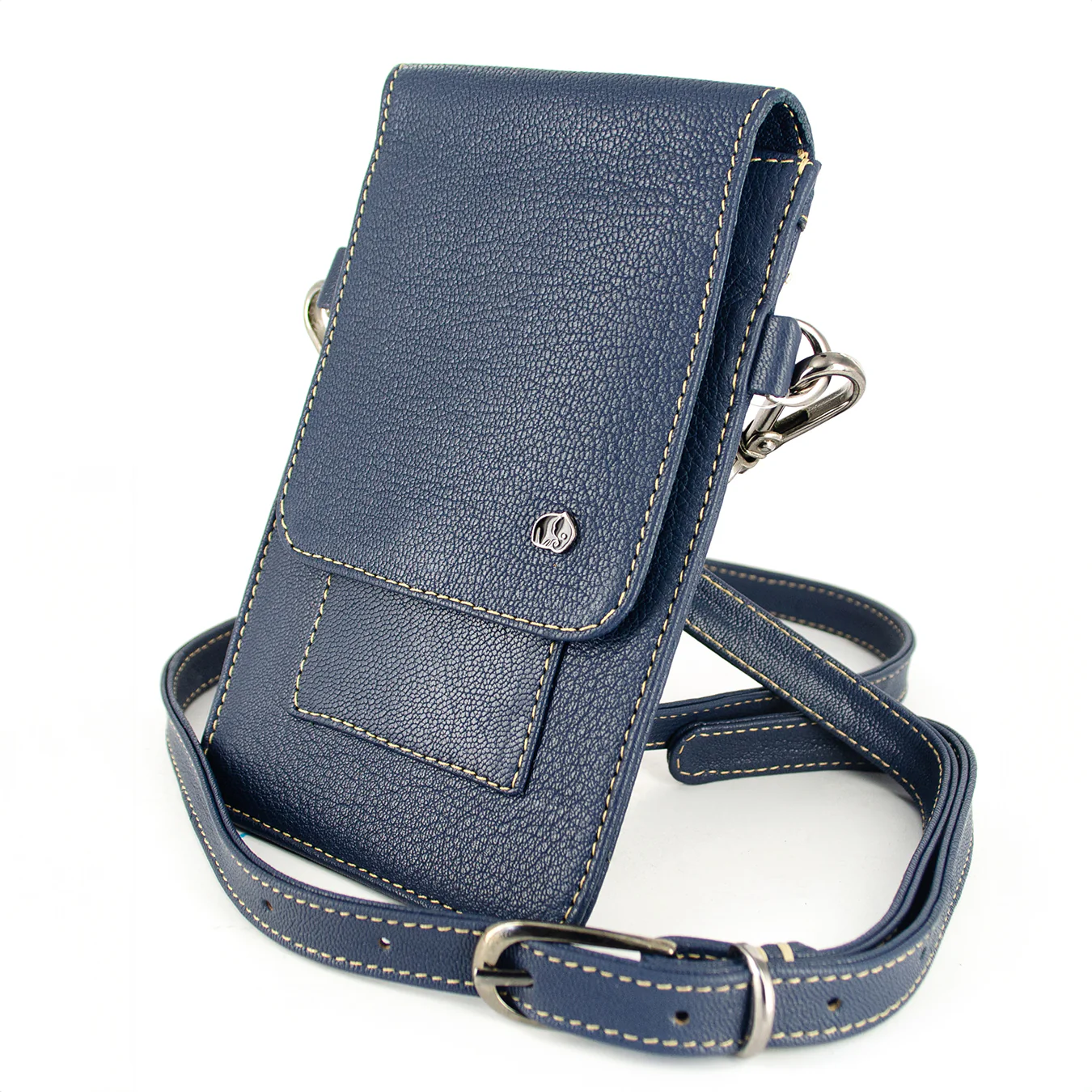 Lupita : Ladies Leather Crossbody Purse in Denim Cayak - Image 3