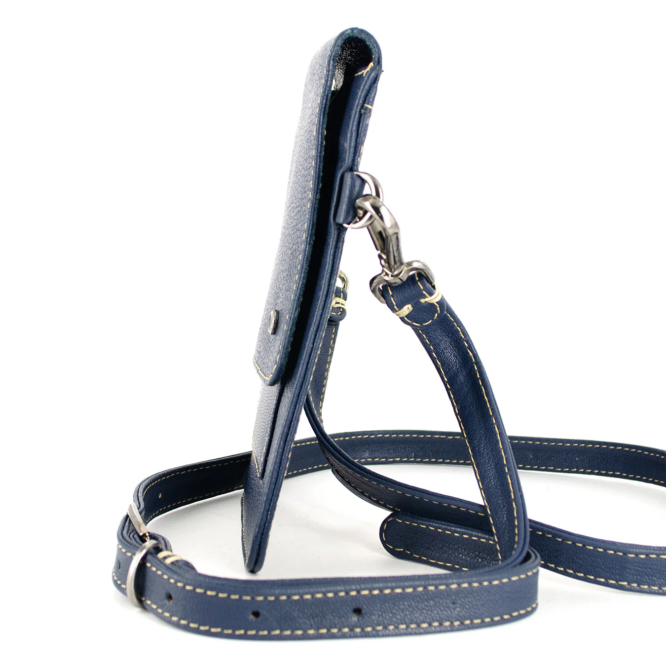 Lupita : Ladies Leather Crossbody Purse in Denim Cayak - Image 4