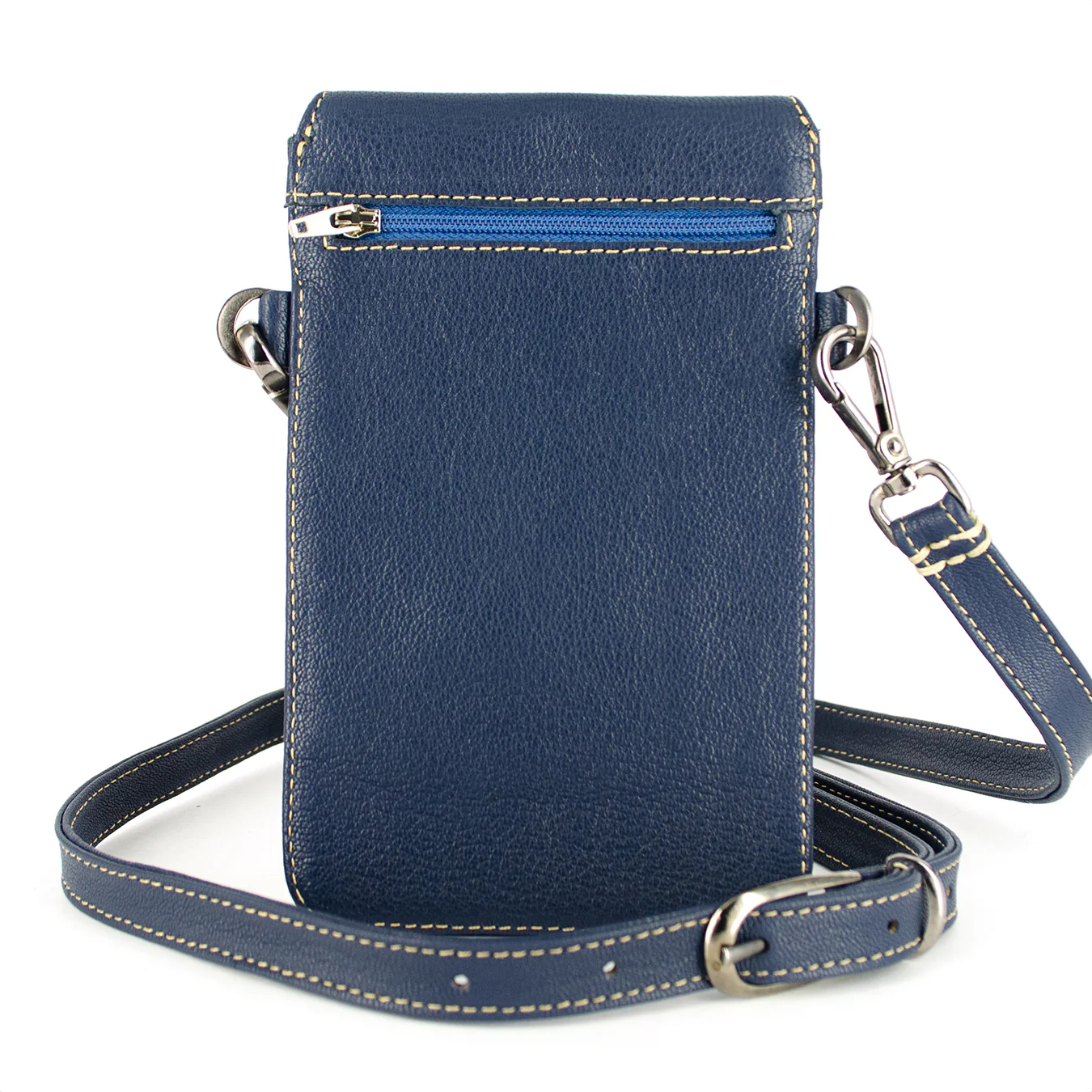 Lupita : Ladies Leather Crossbody Purse in Denim Cayak - Image 5