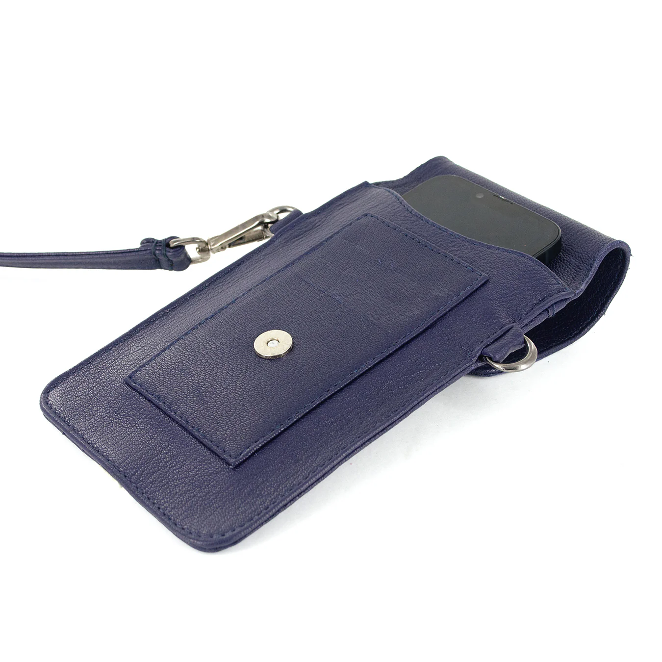 Lupita : Ladies Leather Crossbody Purse in Marine Cayak - Image 5