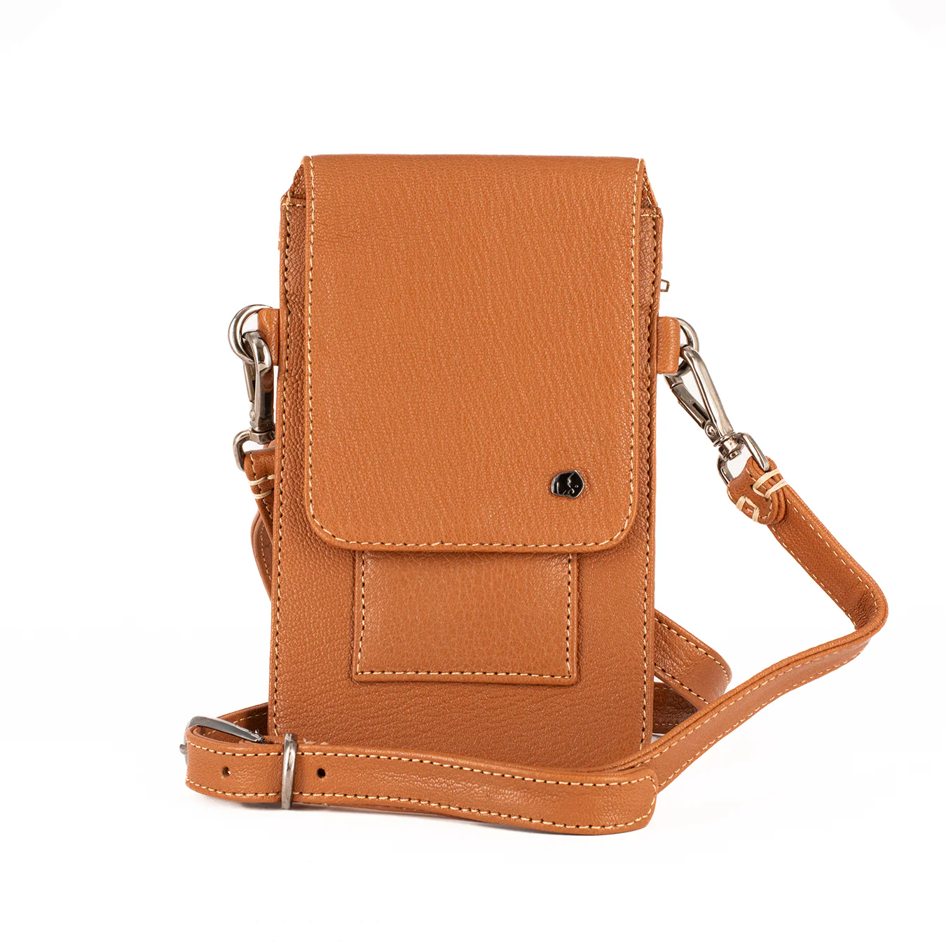 Lupita : Ladies Leather Crossbody Purse in Oak Cayak - Image 2