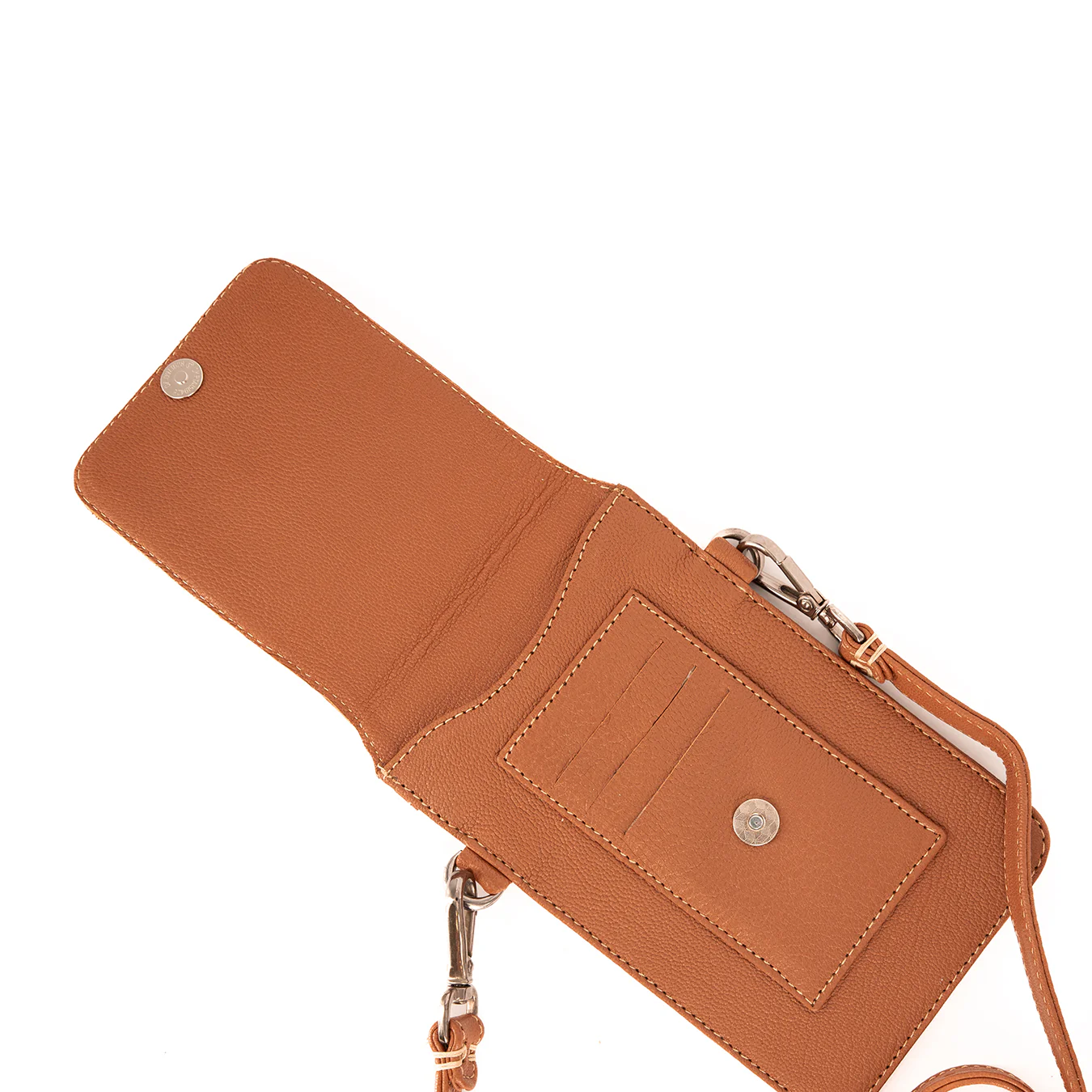Lupita : Ladies Leather Crossbody Purse in Oak Cayak - Image 9