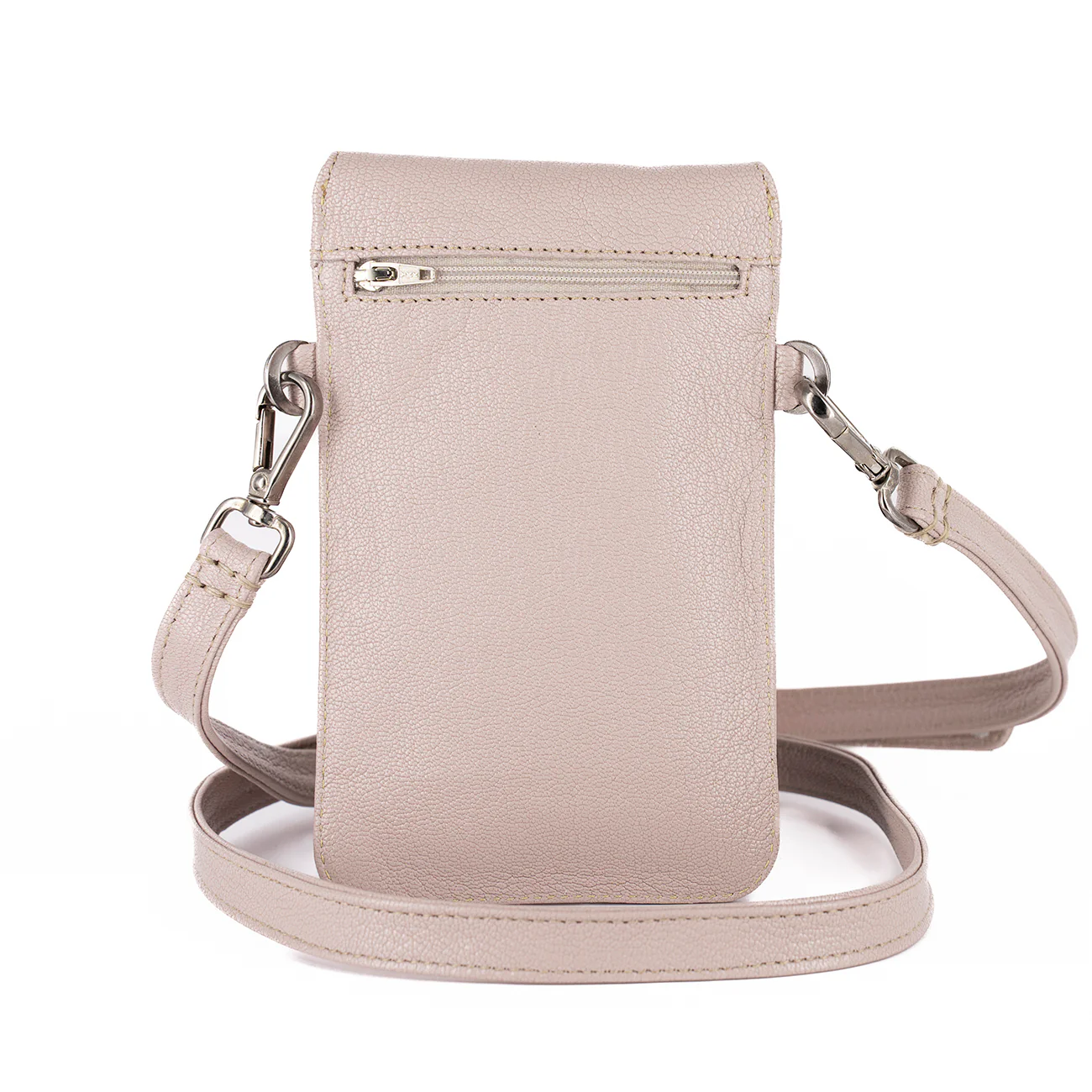 Lupita : Ladies Leather Crossbody Purse in Rose Cayak - Image 5