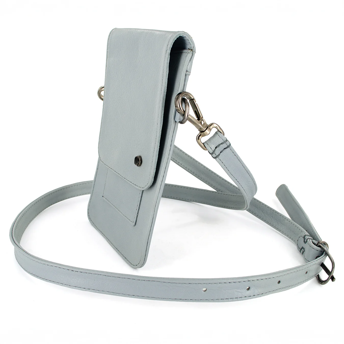 Lupita : Ladies Leather Crossbody Purse in Sky Blue Kabore - Image 3