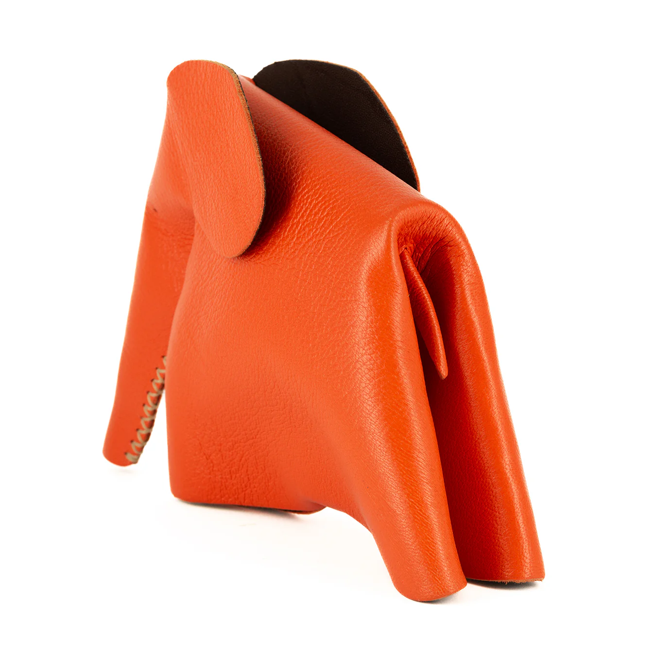 Marula : Large Elephant Family Accessory in Coral Leather - Image 3