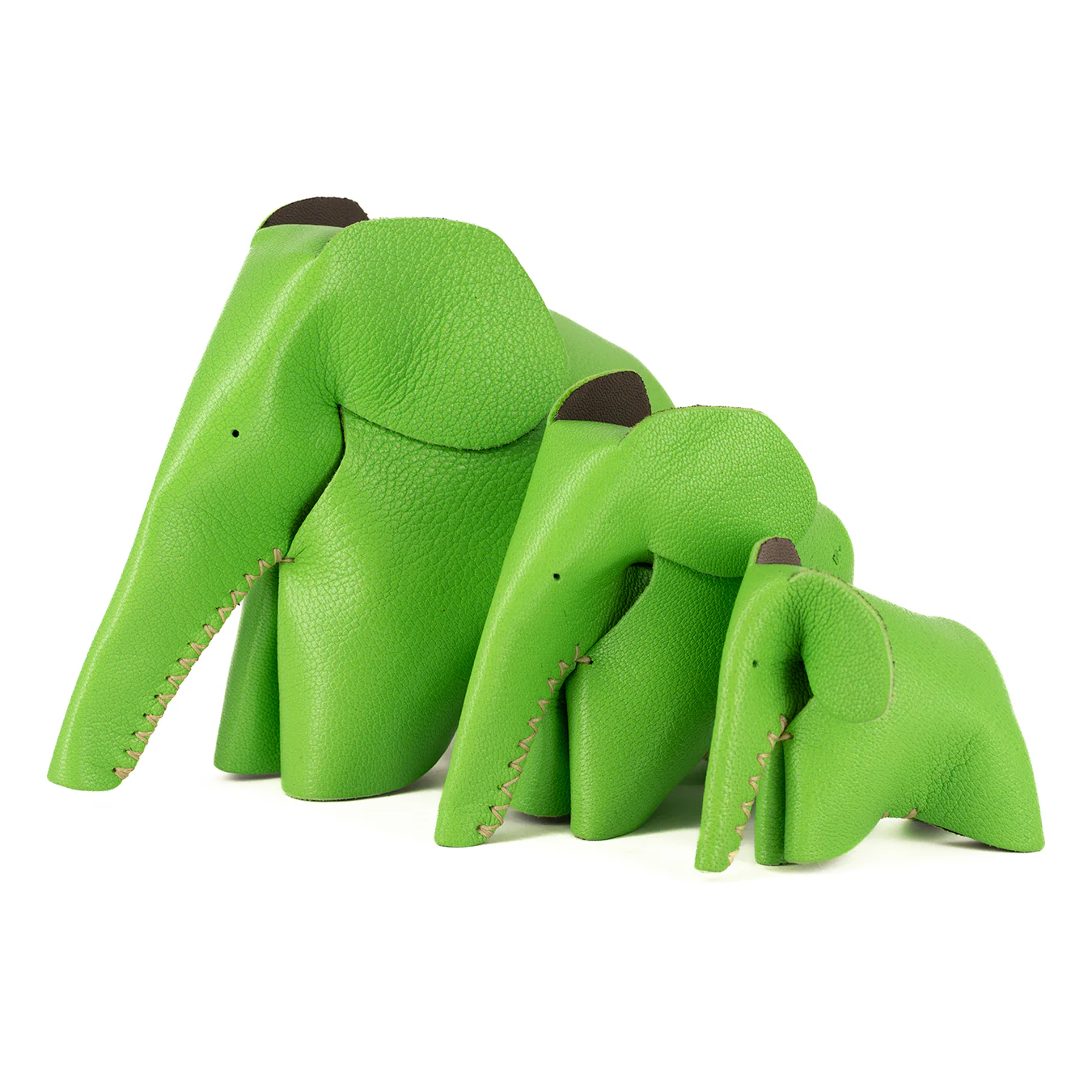 Marula : Large Elephant Family Accessory in Green Leather - Image 5