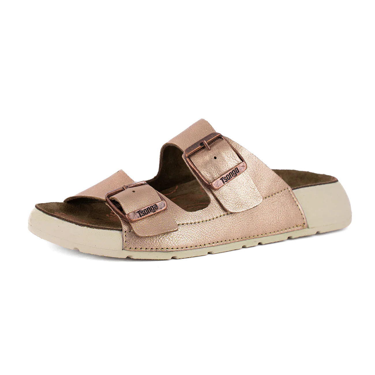 Masego : Ladies Leather Sandal in Rose Gold - Image 3
