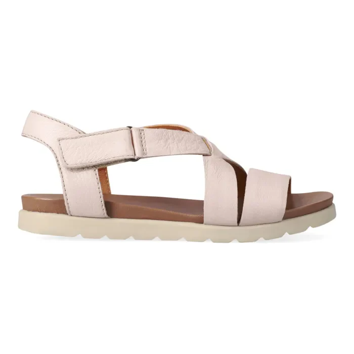 Mawisa : Ladies Leather Sandal in Cream - Image 3