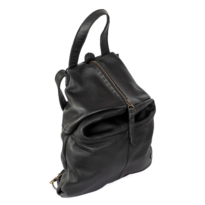 Ncumisa : Leather Backpack in Black Natan - Image 3