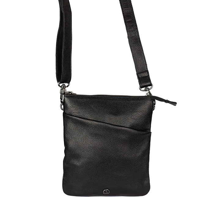 Nsiki : Ladies Leather Crossbody Handbag in Black - Image 2