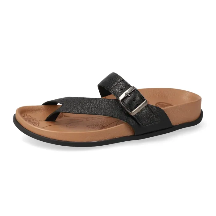 Nyamzane : Ladies Leather Sandal in Black - Image 2