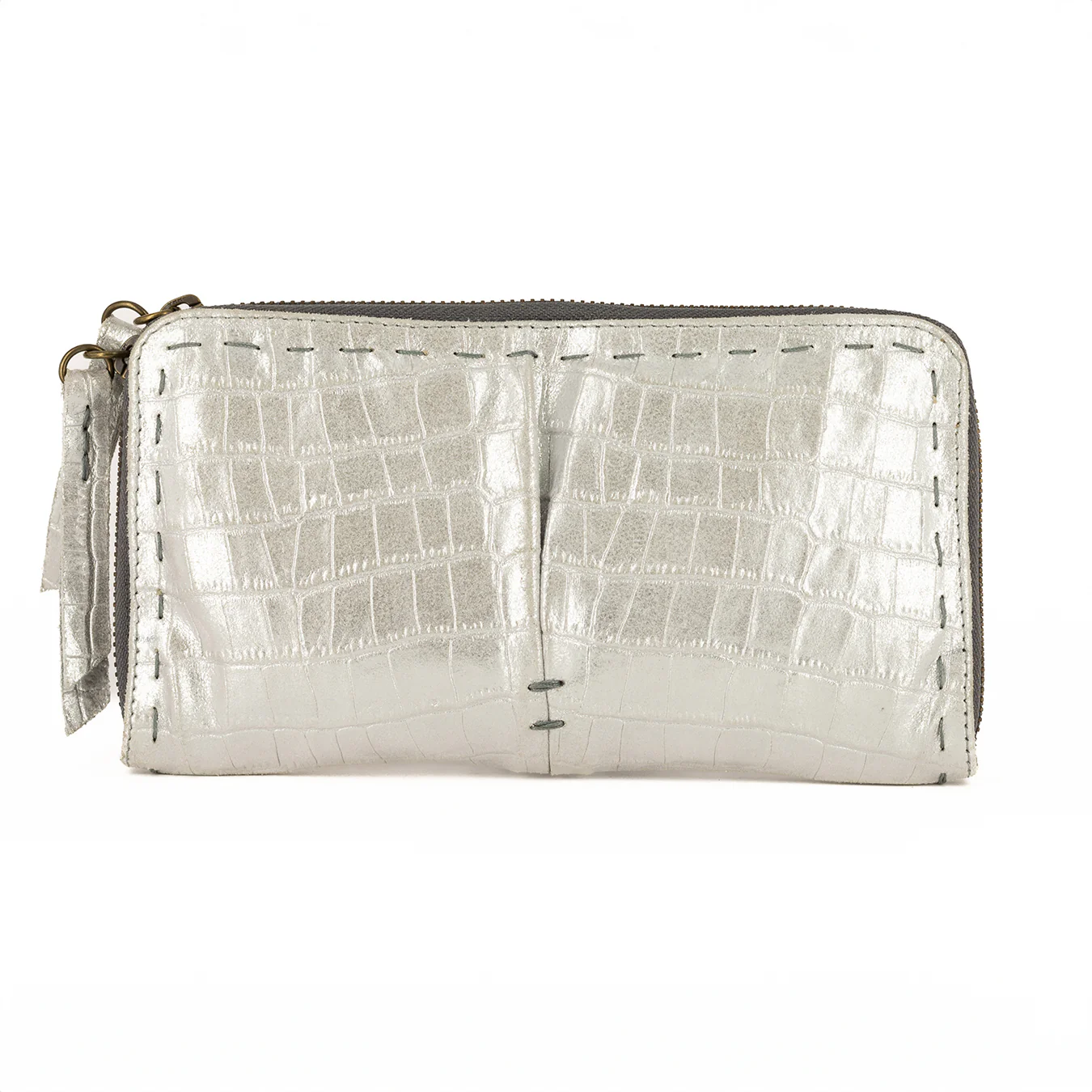 Olwethu : Ladies Leather Clutch Purse in Steel Brio - Image 5