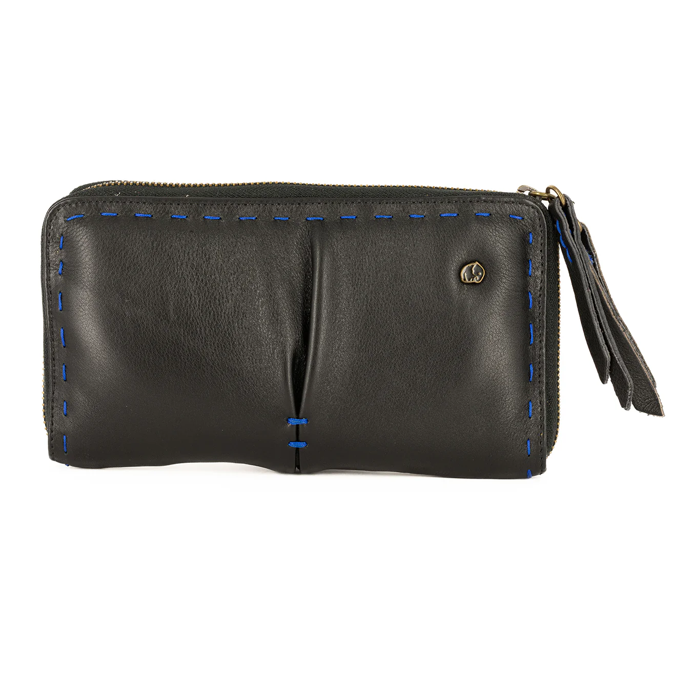 Olwethu : Ladies Leather Clutch Purse in Black Delta - Image 4