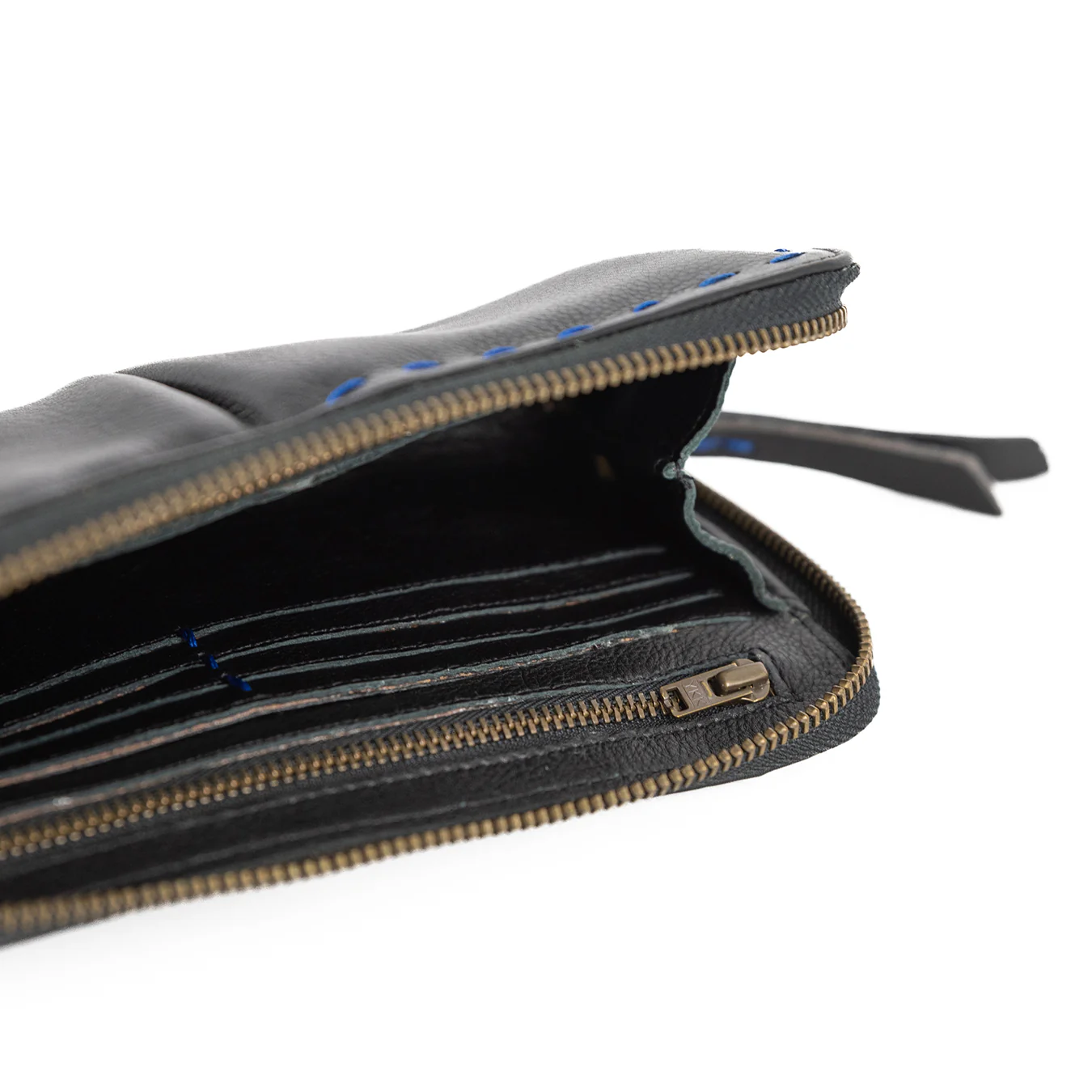 Olwethu : Ladies Leather Clutch Purse in Black Delta - Image 8