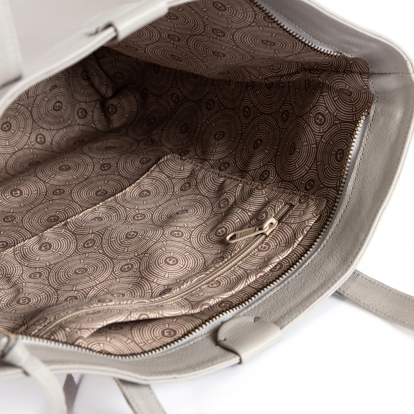 Omari : Ladies Leather Shopper Handbag in Quarry Cayak & Opal Rockafella - Image 8