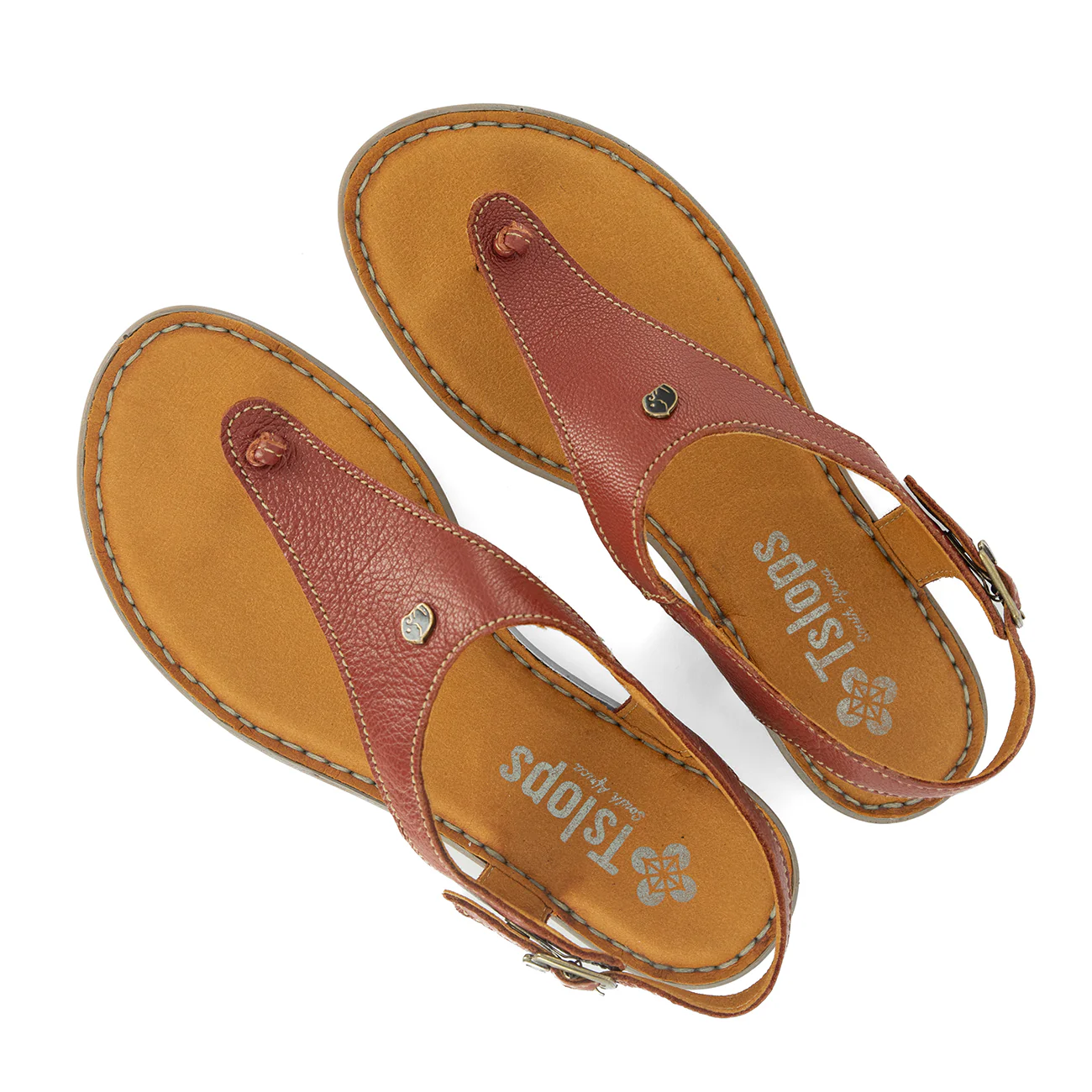 Ovaroli : Ladies Leather Tslops Sandal in Suede Cayak - Image 5