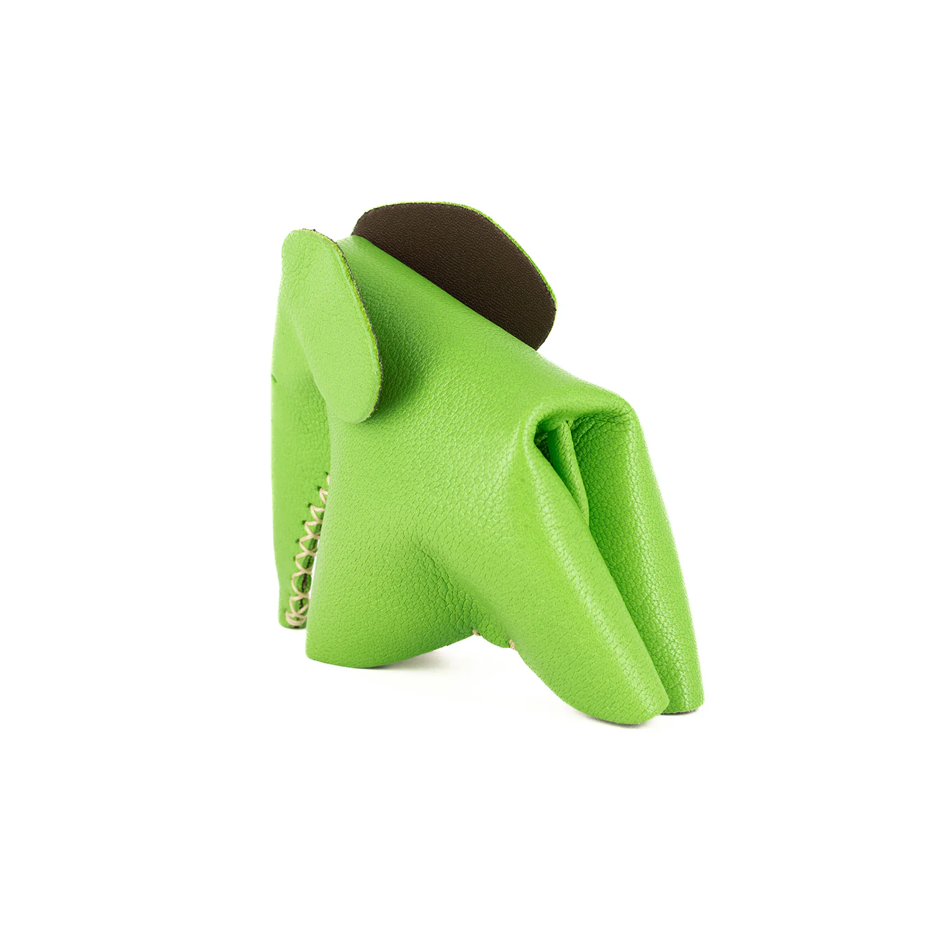 Peaches : Medium Elephant Family Accessory in Green Leather - Image 3