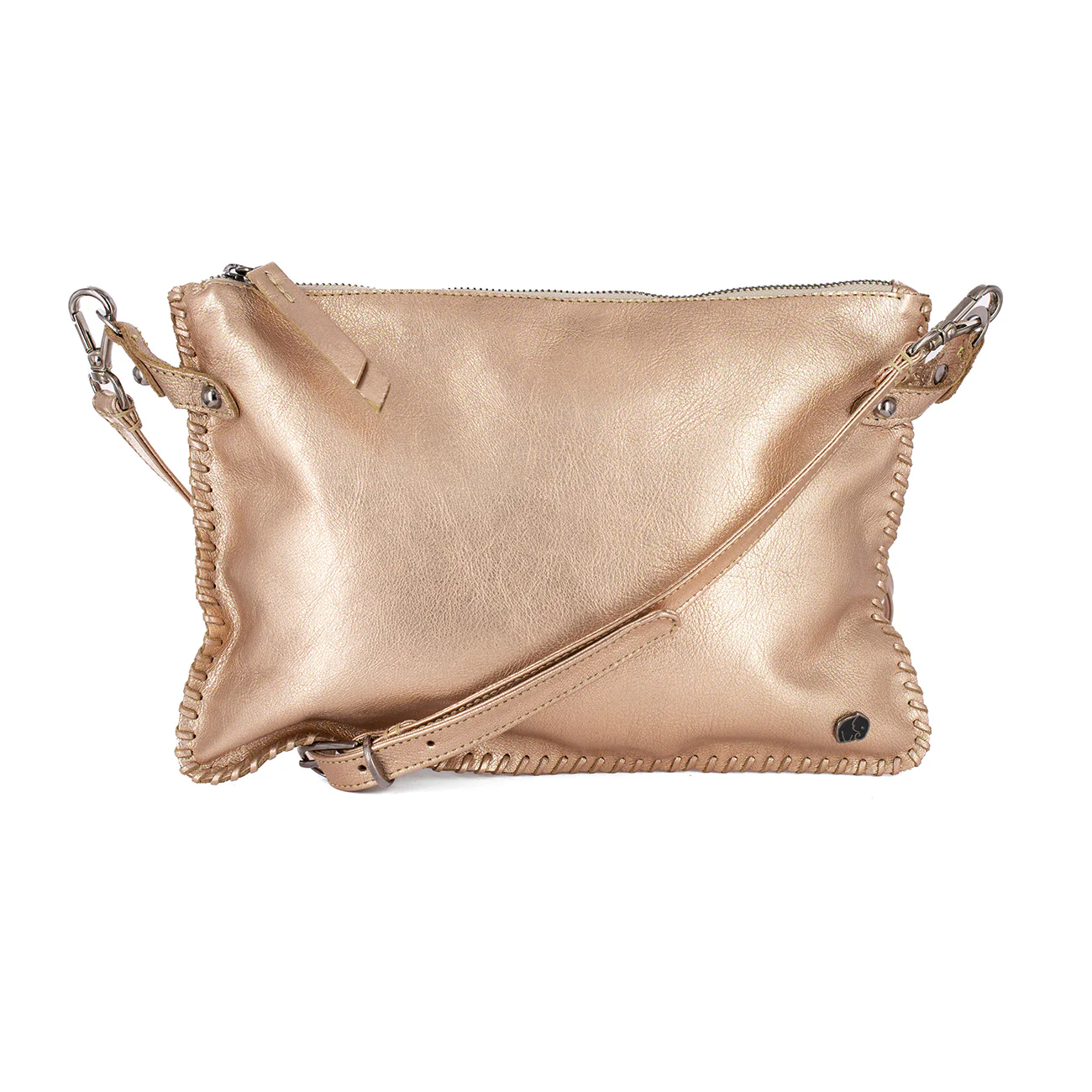 Rantu : Ladies Leather Crossbody Handbag in Rose Gold - Image 2