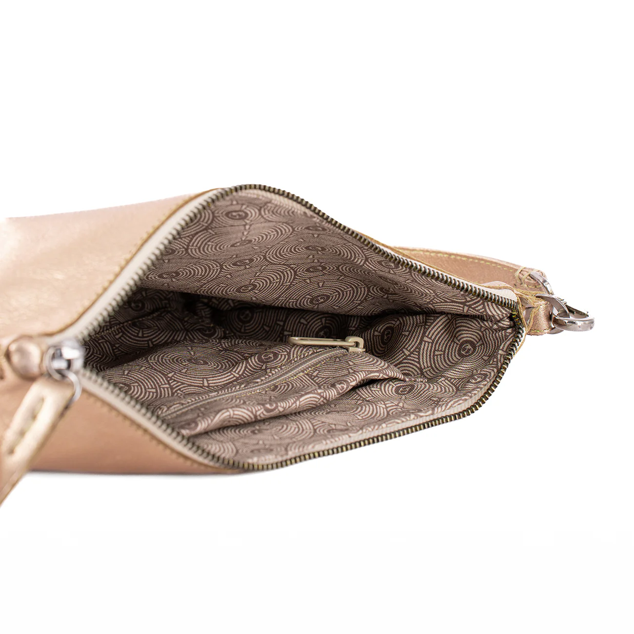 Rantu : Ladies Leather Crossbody Handbag in Rose Gold - Image 8