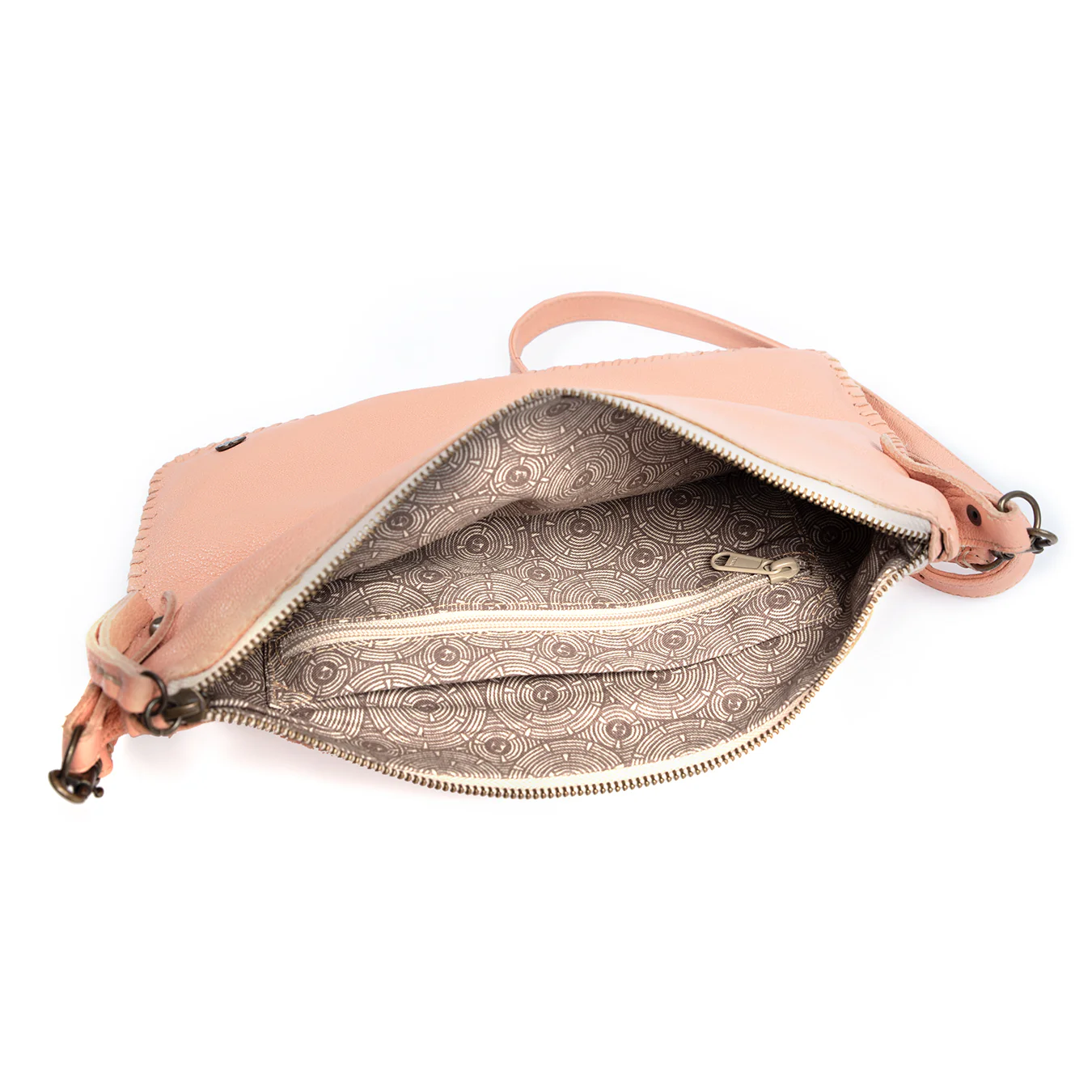Rantu : Ladies Leather Crossbody Handbag in Papaya - Image 7