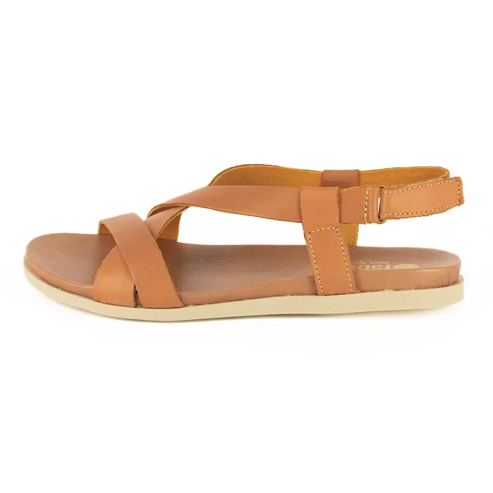 Sadani : Ladies Leather Sandal in Hazel - Image 4