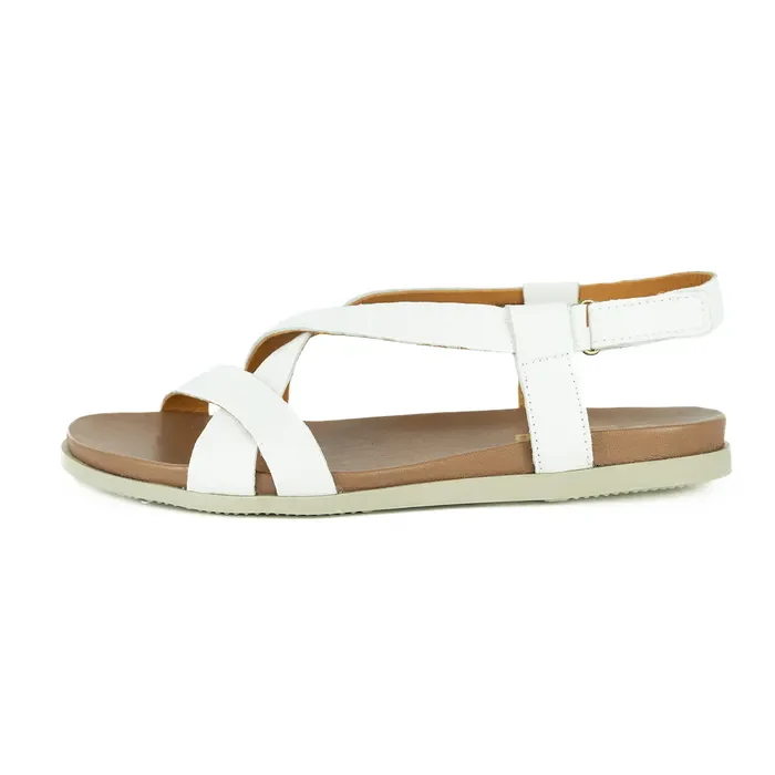 Sadani : Ladies Leather Sandal in White - Image 4