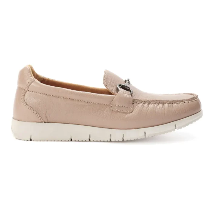 Selina : Ladies Leather Mocc in Timber - Image 3