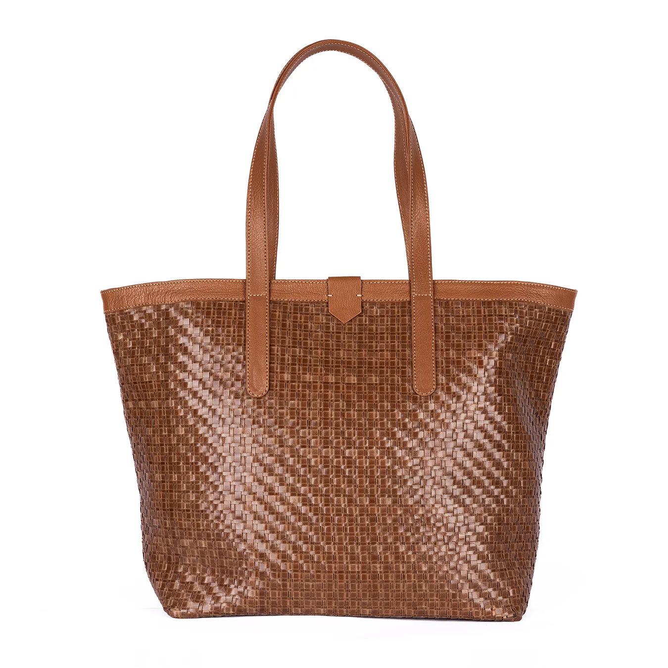 Simkhethi : Ladies Woven Leather Shopper Handbag in Cognac Seneca & Oak Cayak - Image 6
