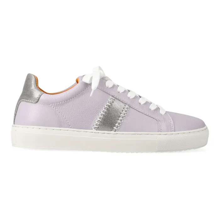 Tripoli : Ladies Leather Sneaker in Grey Mist & Tallio - Image 3