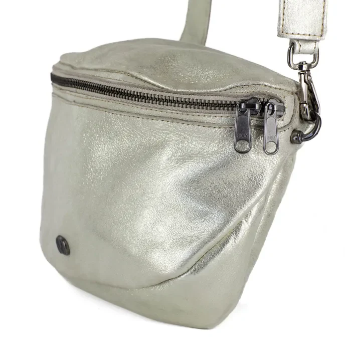 Tshiamo : Ladies Leather Crossbody Handbag in Bark - Image 4