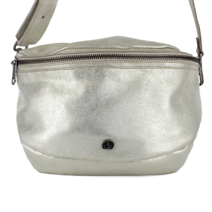 Tshiamo : Ladies Leather Crossbody Handbag in Bark - Image 5